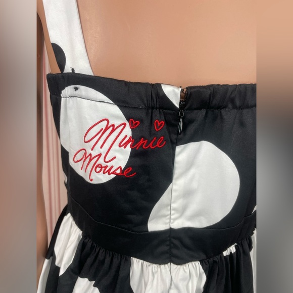 DISNEY PARK THE DRESS SHOP BLACK & WHITE POLKA DOT MINNIE MOUSE DRESS NEW WDW - Picture 7 of 15